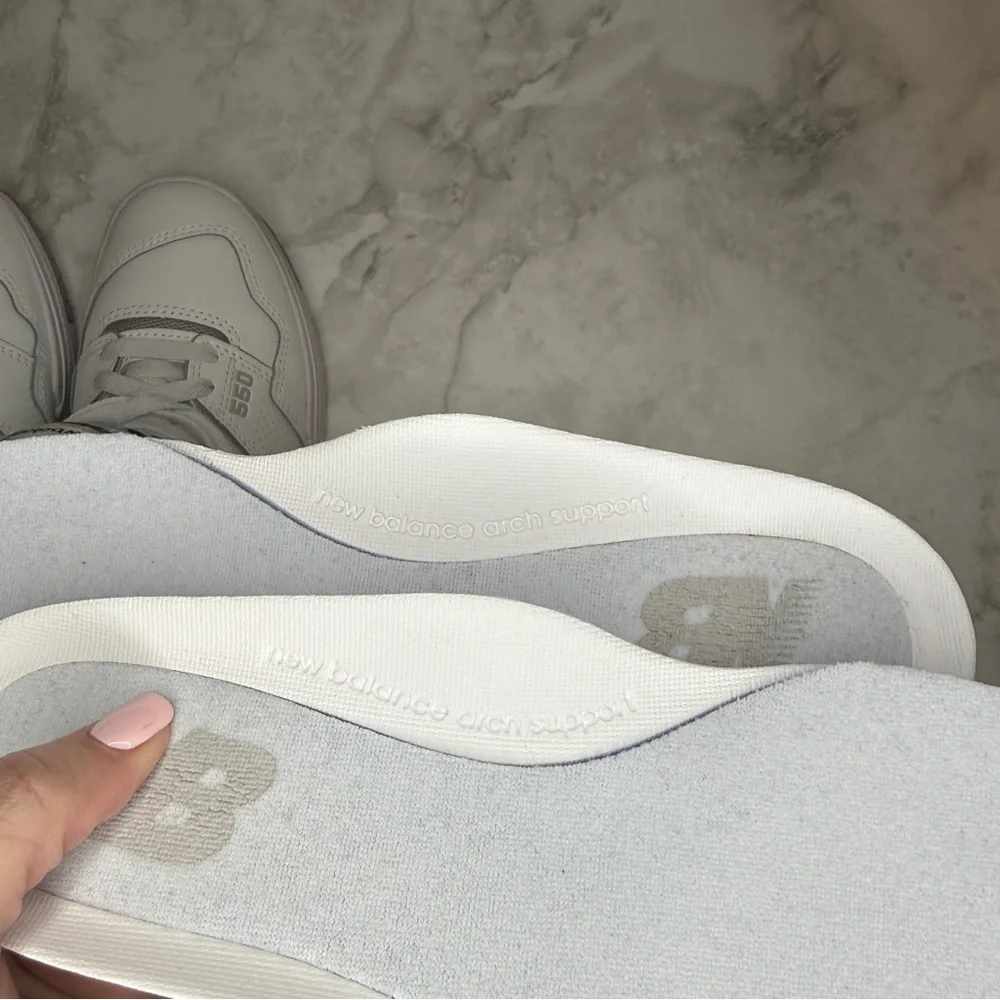 New Balance | 550 Sneakers | White & Grey Leather | Size M7 W8.5